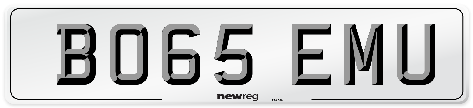 BO65 EMU Number Plate from New Reg